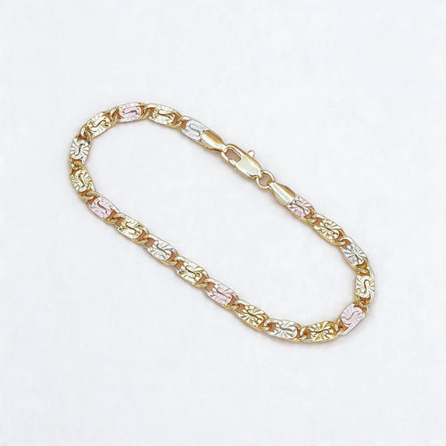 14K Gold Plated Tri-Color Bracelet for Women - Waterproof Jewelry, Ideal Birthday and Mother's Day Gift