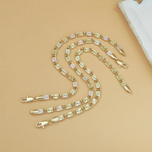 14K Gold Plated Tri-Color Bracelet for Women - Waterproof Jewelry, Ideal Birthday and Mother's Day Gift